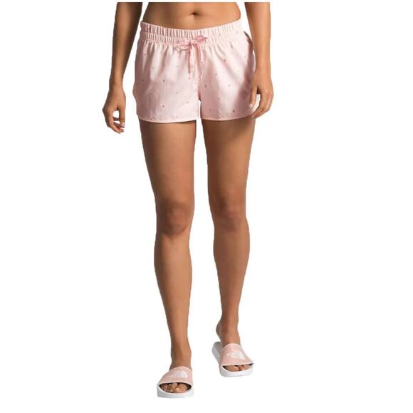 The North Face Women Track Shorts Sz LRG Pink Class V Mini Shorts Gym Loungewear - Picture 1 of 11